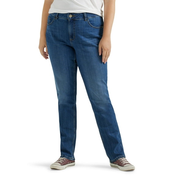 Lee Women's Plus Midrise Relaxed Fit Straight Leg Jean