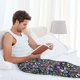 thumbnail image 5 of Balery Purple-Gold Triangles Pantalones de pijama para hombre, pijama ultraligero, pantalón de descanso-3X-Large, 5 of 6