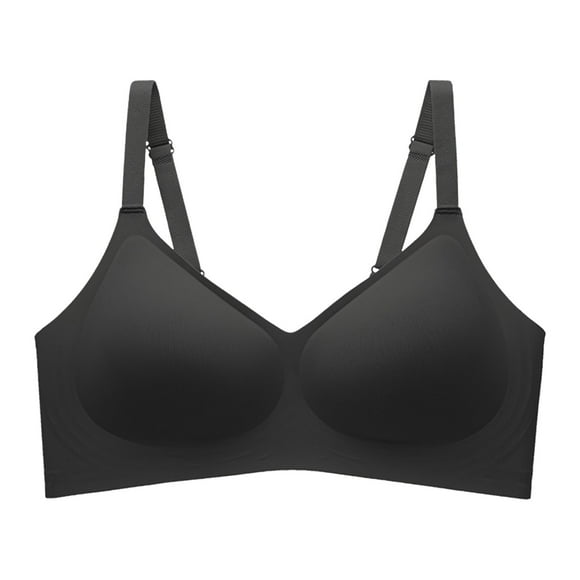 TSADFHJI Comfortable Seamless Full Coverage Bra for Women Wireless Bras with Soft Support Regular and Plus Size Bras for Women 2 Piece Cotton Womens Bras Black Womens Bras Black Black L