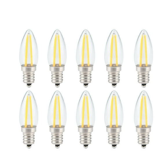 E12 Light Bulb, Long Filament LED Bulb, For Car Landscape Bulbs Cabinet Lighting