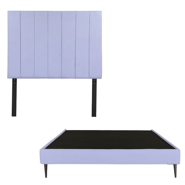 Box Base Cama Slim + Cabecera Queen Size Argos Lila