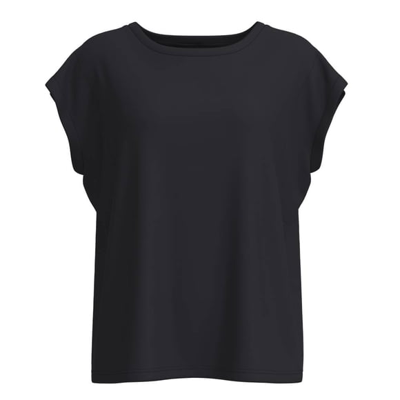 Blusa George para Mujer con Cuello Redondo, Manga Corta con Cortes Negro Talla G