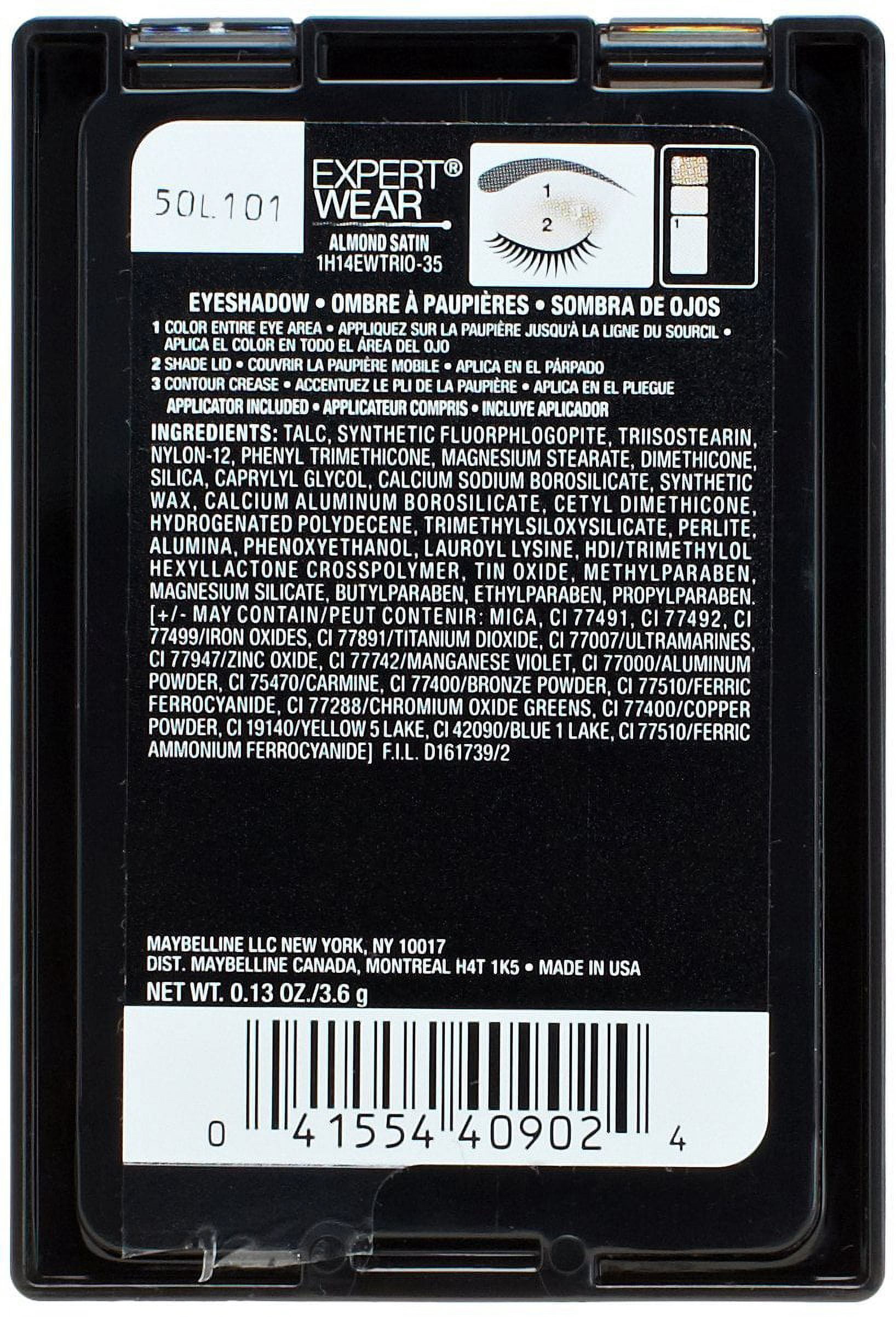Maybelline Expert Wear Eye Shadow Trio, 35T, Almond Satin