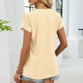 thumbnail image 5 of Kukoosong Women's Casual Solid Color V-Neck Short Sleeve Crop T-Shirt Pull-On Slim Fit for Summer Fashion Comfortable Women's T-Shirts, 5 of 6