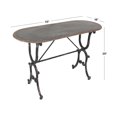 thumbnail image 4 of DecMode 45" x 29" Gray Metal Oval Scroll Console Table with Distressed Accents, 1-Piece, 4 of 12