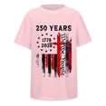 thumbnail image 3 of Usa 250 Boys Casual Graphic Shirt Anniversary Print Soft Tee Boys 4Th of July Shirt Pink 10-11 Years, 3 of 5