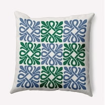 18"x18" Square Simply Daisy Tiki Square Poly Indoor/Outdoor Pillow, Meadow Green Qty 1