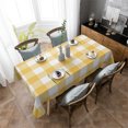 thumbnail image 4 of Plaid Yellle, Rectangle Tablecloth, Rural Abstract Geometric Lattice Waterproof & StainResistant Tablecloth, Washable Oil-proof Table Cover for Dining/Party/Wedding/Camping/Buffet 60x102 In, 4 of 9