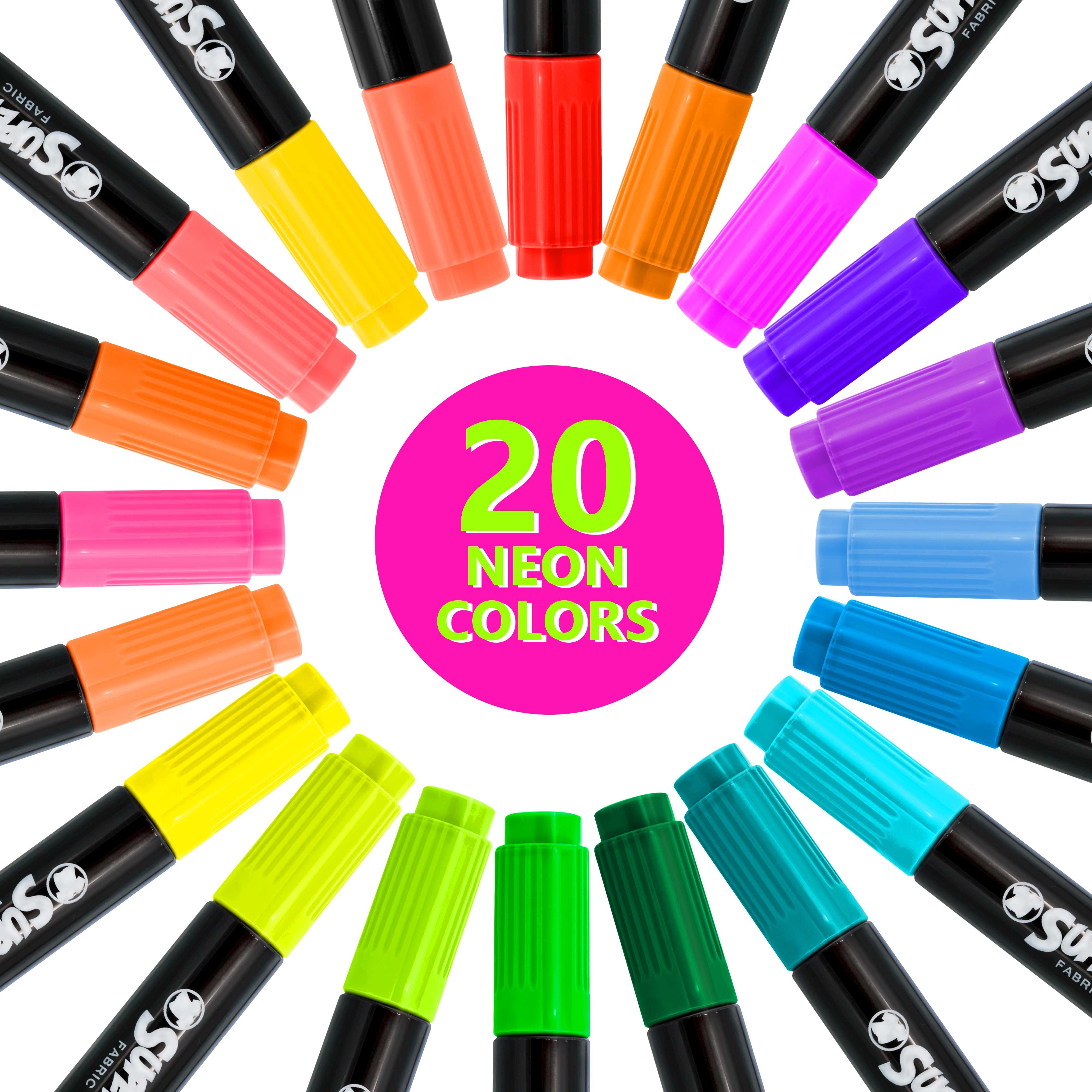 U.S. Art Supply Super Markers 60 Dual Tip Fabric and T-Shirt