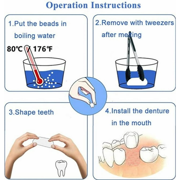 Temporary Tooth Repair Thermal Adhesive Fitting Beads Fake Teeth Veneers