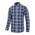 thumbnail image 2 of Camisa de manga larga con botones informal a cuadros a cuadros para hombre, 2 of 5