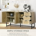 thumbnail image 4 of HOMCOM Sideboard Buffet Cabinet with Drawers and Adjustable Shelves, Oak, 4 of 10