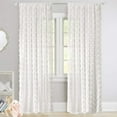 thumbnail image 5 of DriftAway Olivia Voile Chiffon Sheer Window Curtains Embroidered with Pom Pom 2 Panels Rod Pocket 96"L x 52"W, 5 of 5
