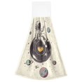 thumbnail image 6 of Yayeee Kitchen Hanging Hand Towels Set of 2 with Loop Bathroom Absorbent Tie Towel, Beige Astronaut Planet, 6 of 6