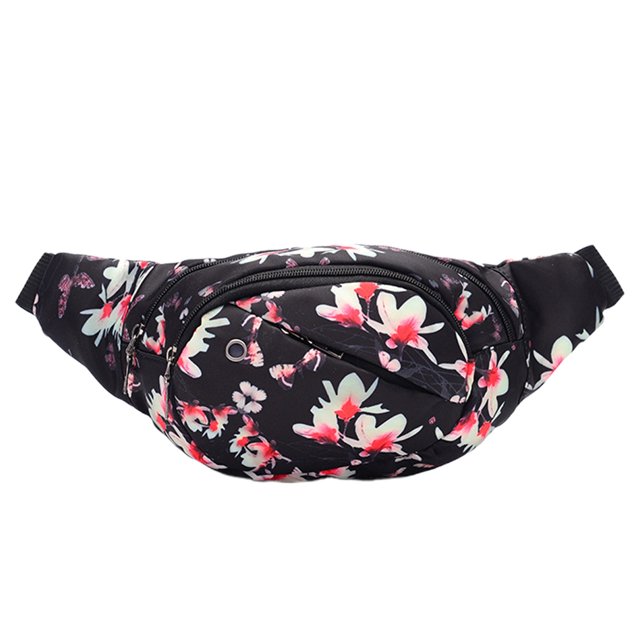 EeaseCA Sac Banane de Sport Extérieur Imprimé Anti-Vol Sac de Rangement Multifonctionnel Sac de Poitrine Décontracté (Jasmin d'Hiver)