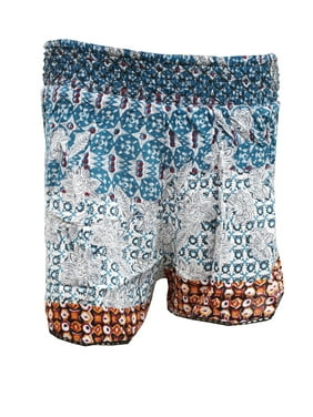 Mogul Women's Short Pant Printed High Waist Beach Evening Shorts