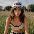 thumbnail image 6 of Vintage Two-Tone Women's Baseball Cap, Mommin Trucker Hat for Women & Men, Adjustable Baseball Cap, Mother Day Ponytail Hat, 6 of 15