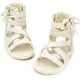 thumbnail image 3 of Toddler Baby Girls Gladiator Sandals Open Toe Rubber Sole Roman Shoes Zipper Outdoor Summer Sandals for Girls(Toddler/Little Kid), 3 of 6