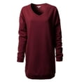 thumbnail image 5 of Made by Olivia Women's Casual Oversized Loose Fit V-Neck Fleece Pullover Sweatshirts Tunic Fall Outfits S~3X, 5 of 7