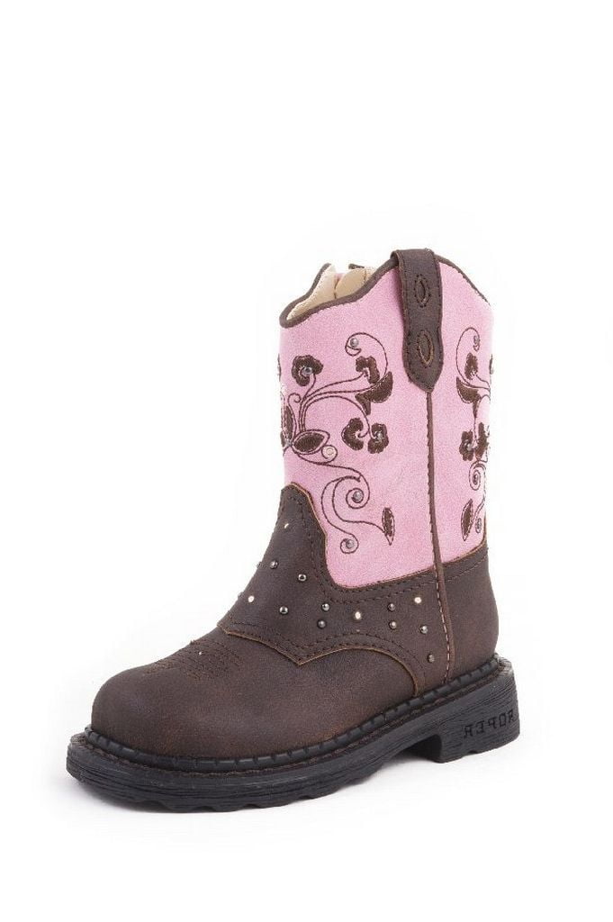Roper Western Boots Girls Infants Lights Kid Brown 09-017-1202-0022 BR Roper Western Boots Girls Infants Lights Kid Brown 09-017-1202-0022 BR