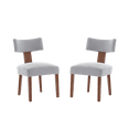 thumbnail image 4 of Hassch Upholstered Dining Chairs Set of 2, Linen Fabric Kitchen Chair with Wood Legs, Easy Assembly, Gray, 4 of 11