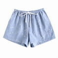 thumbnail image 2 of Tnhcen Women's Summer Star Print Sleep Shorts Ultra Thin Cotton Muslin Breathable Pajama Shorts Comfortable Loose Fit Home Shorts with Star Pattern M-XL, 2 of 3
