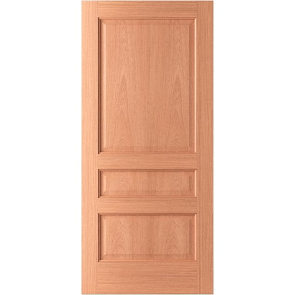 ETO DOORS MA300 Mahogany 3 Panel Square Top Interior Door Slab 28" X 96" X 1-3/4" - Solid Wood Interior Door for Bedroom - Living Room & Closet Doors - Unfinished Wood Door for Residential Use