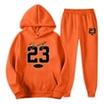 thumbnail image 4 of XIAOCHA Womens Number Print Tracksuit Relaxed Fit Fall Daily Jogger Set Sweatshirts, 4 of 4