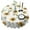 White Daisy Green, variant on White Sunflower Seed Leaf Pattern Round Tablecloth 60"x60",Wrinkle Wipeable Table Cloth for Kitchen Dining Room Picnic Patio Party