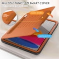 thumbnail image 3 of SaniMore for iPad 10th Generation 10.9 inch 2022 Case, Auto Sleep/Wake, 7-Level Angle Kickstand Pen Holder Magnetic Buckle Tempered Glass Protector Card Slot Case for iPad 10th Generation, Khaki, 3 of 7