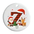 thumbnail image 2 of Adornos navideños acrílicos de 26 letras | Decoraciones navideñas personalizadas con letras | Colgantes navideños ligeros y duraderos con gorros de Papá Noel | Decoración de coronas para el porche, 2 of 6