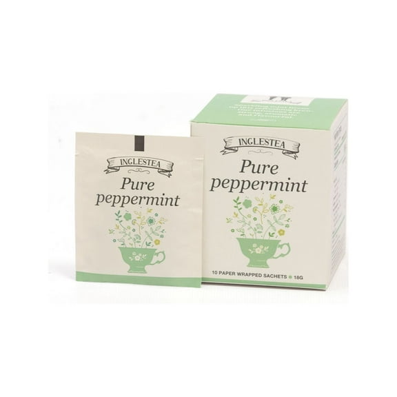 INGLESTEA Pure Mint Green Tea Bags - 100% Compostable - 100% Natural Ingredients - Caffiene FREE - Brew Hot Or Iced - Individually Wrapped - 1.8g x 10 Tea Bags