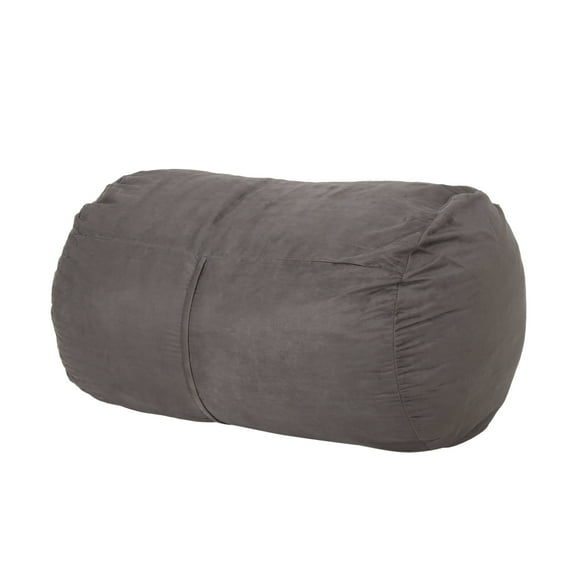 GDF Studio Suede 4 ft. Fabric Bean Bag Chair, Charcoal