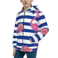 thumbnail image 2 of Pofeuu Flamingo Print Teenage Zipper Hoodie Sweatshirts Hooded Casual Jackets With Pocket For Boys Girls-Medium, 2 of 6