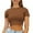 Z1 Brown, variant on HCYSFG Womens "HAITI" Letter Print Crop Top Casual Crew Neck Short Sleeve Tee Cultural Pride Graphic Top Trendy Summer Streetwear