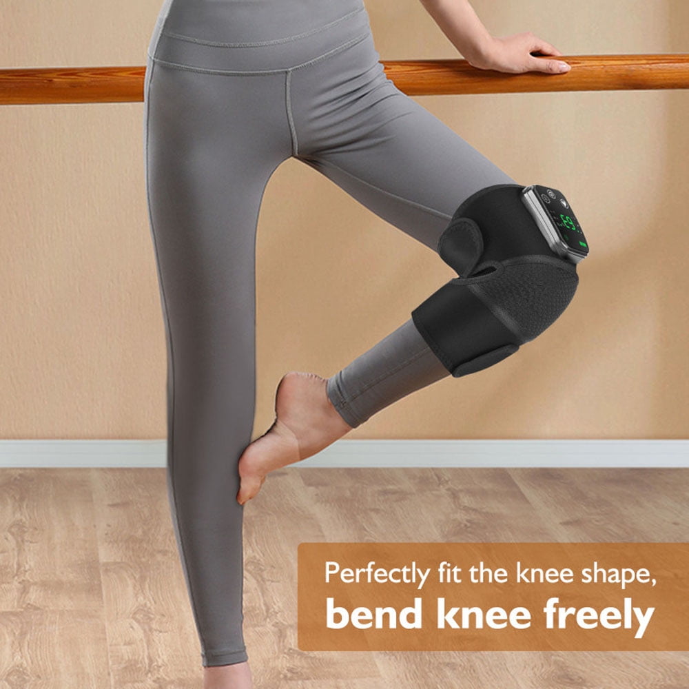 Hiroke Heated Knee Massager Rechargeable Heated Knee Brace, Leg Shoulder Pain Relief for Women Men