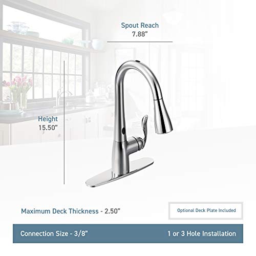 Moen Arbor Küchenarmatur Mit MotionSense – Berührungslos, Ausziehbar, Power Clean, Spot Resist Edelstahl