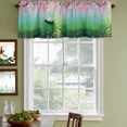 thumbnail image 4 of 2 Pack Valances for Windows, Pink Flowers Window Valances for Living Room/Bedroom/Bathroom, Green Lake Spring Plants Small Boat Light Filtering Kitchen Curtain Valance Window Treatment 42"W x18" L, 4 of 9