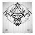 thumbnail image 3 of Ambesonne Grey Shower Curtain, Sketch Illustration, 69"Wx84"L, Black Grey White, 3 of 5