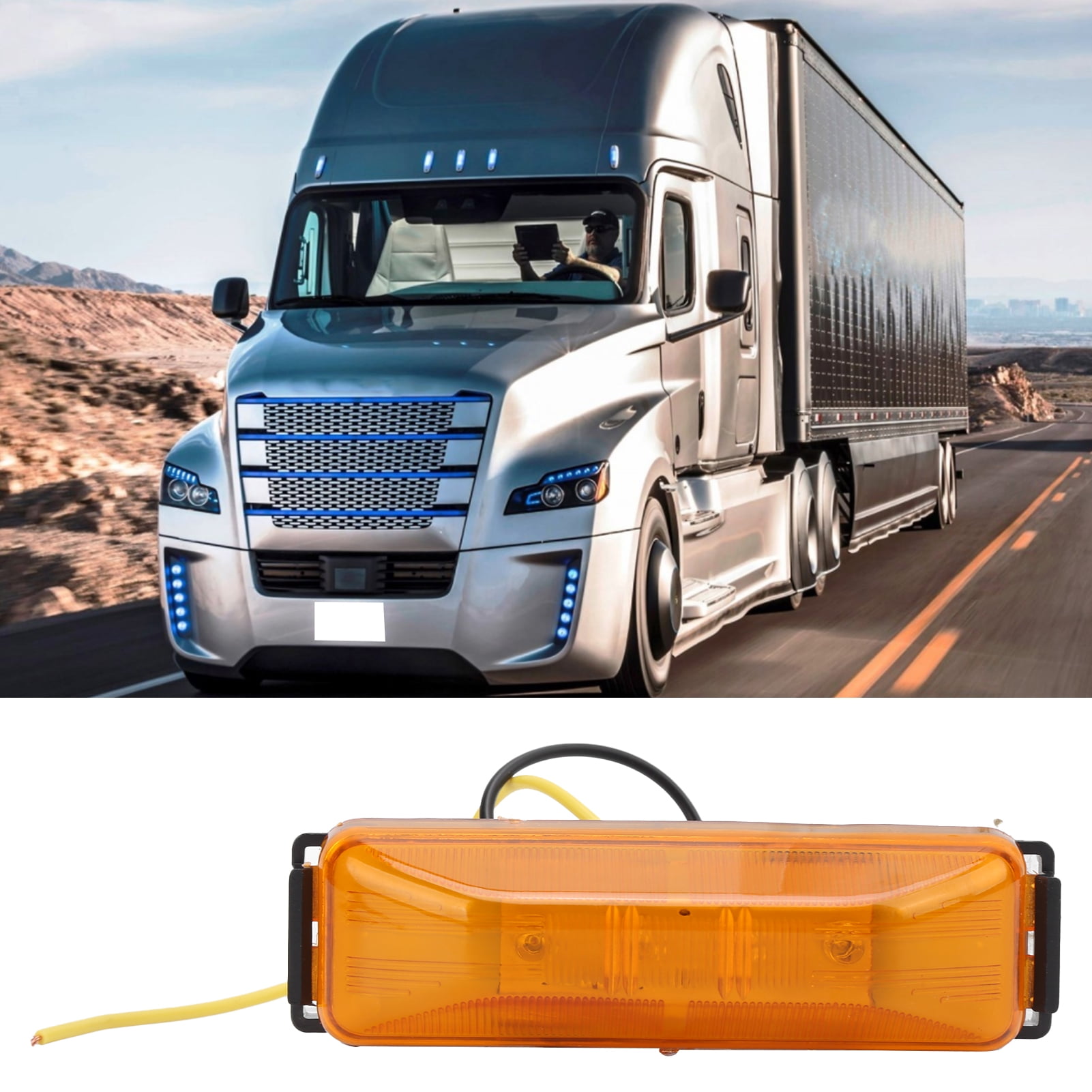 2 Unids ámbar Doble Quemador Poste Marcador LED Luz Lámpara Retro Para