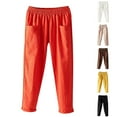 thumbnail image 4 of Linen Pants For Women Loose Fit Solid Casual Pocket Haren Pants Pencil Pants Elastic Waist Loose Pants Red XXL, 4 of 4