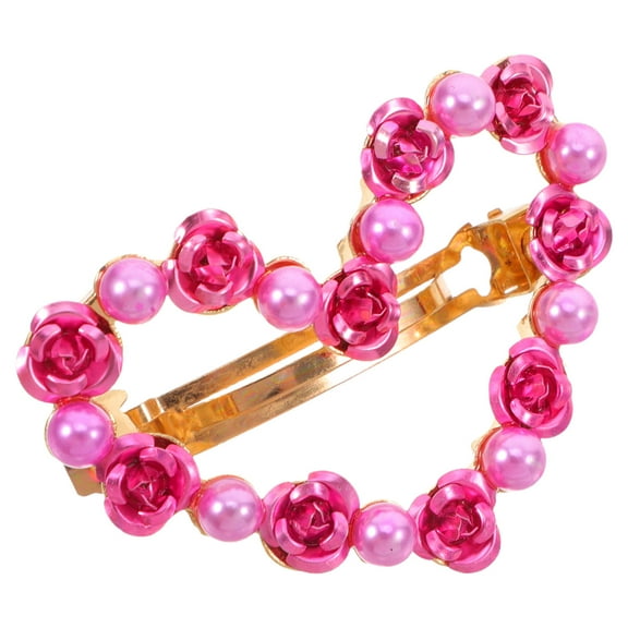 LOLIPPYY Multi Color Rhinestone Heart Shaped Hair Clip for Women's Elegant Decorative Barrette Secure Hold 3.5 Inches