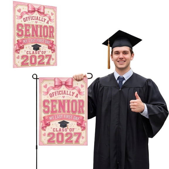 2027 Graduation Garden Class Of 2027 Decorative Banner For Outdoor Display