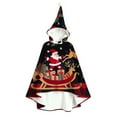 thumbnail image 2 of Womens Santa Claus Cape Hooded Christmas Poncho Cloak Holiday Party Christmas Gift Sherpa Lined Wrap Shawl Cozy Soft Capes Coat Funny Trendy Xmas Party Outfits, 2 of 3