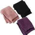 thumbnail image 3 of 3 Pack Baby Girl Tights Cable Knit Footless Leggings Stockings Solid Cotton Pantyhose for Infant Toddler, 3 of 10