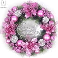 thumbnail image 3 of Gustave 6/12 PCS Christmas Glitter Hollow Artificial Flower Xmas Tree Ornaments 6.3inches Simulation Flower Festival Party Wedding Decor "Pink, 6pcs", 3 of 8
