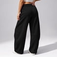 thumbnail image 3 of Hsovts Womens High Waist Wide Leg Sweatpants, Baggy Barrel Oversized Sweatpant, Elastic Drawstring Waist Casual Pants With Pockets Black XL, 3 of 4