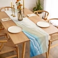 thumbnail image 3 of Table Runner 120 Inches Long for Kitchen Dining, Blue Beach Coastal Dresser Scarf Farmhouse, Dining Table Decorations for Wedding/Parties, Summer Ocean Nautical Seaside 13 x 120 In, 3 of 8