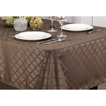 Kashi Home Harriet Jacquard Tablecloth 70" Round Chocolate