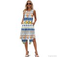 thumbnail image 4 of HELLHERO Side Pockets Sleeveless Sundress, Tropical Hibiscus Summer Sleeveless Dress Polyester Fabric Long Lasting Wear Asymmetric Hem Midi Dress Non Fade, 4 of 8